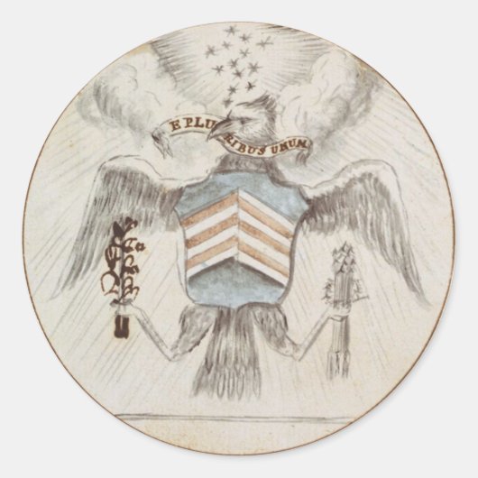 Sticker Rond Archiver l'esquisse du sceau présidentiel (Devant)