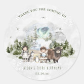 Sticker Rond Arctic Adventure fête d'anniversaire (Devant)