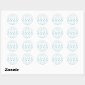 Sticker Rond Arctic Blue Folk Art thème hiver (Feuille)