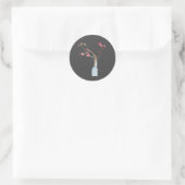 Sticker Rond Ardoise en sakura cerise en fleurs (Sac)