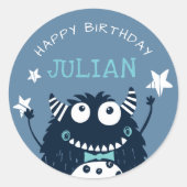 Sticker Rond Ardoise | Petit Monster Anniversaire de enfant per (Devant)