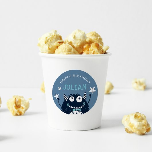 Sticker Rond Ardoise | Petit Monster Anniversaire de enfant per