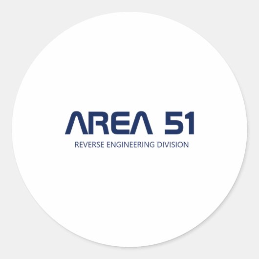 Sticker Rond Area 51 Reverse Engineering Alien Ufo Paranormal (Devant)