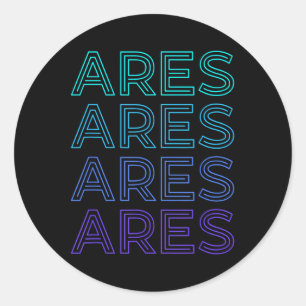 Sticker Rond Ares Dieu Guerre Ancienne mythologie grecque Rétro