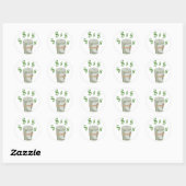 Sticker Rond Argent (Feuille)