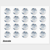 Sticker Rond Argent bleu 21e anniversaire (Feuille)