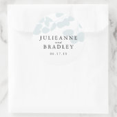 Sticker Rond Argent Bleu Eucalyptus Branche Mariage moderne (Sac)