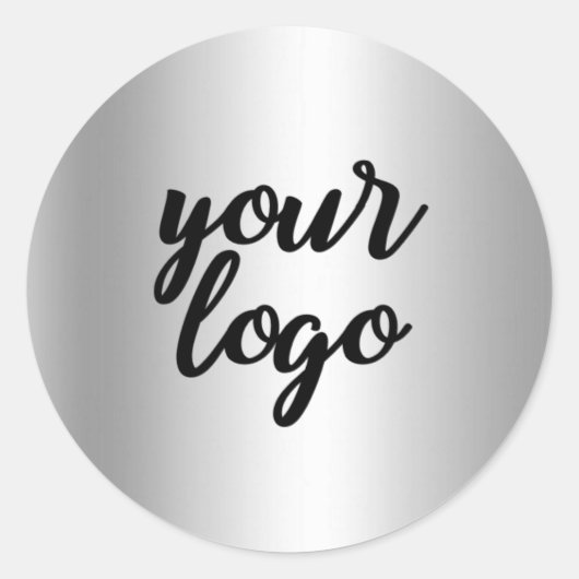 Sticker Rond Argent de base métal brillant argent (Devant)