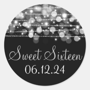 Sticker Rond Argent d'étincelles de partie de faveur de sweet