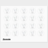 Sticker Rond Argent et blanc 21e fête d'anniversaire Favoriser  (Feuille)