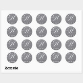 Sticker Rond Argent et cristal (Feuille)