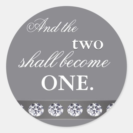 Sticker Rond Argent et cristal - et les deux deviendront un (Devant)