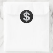 Sticker Rond Argent Et Monnaie (Sac)