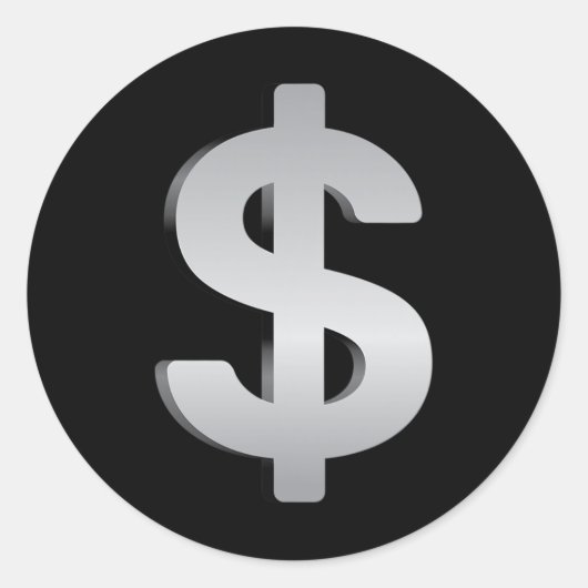 Sticker Rond Argent Et Monnaie (Devant)