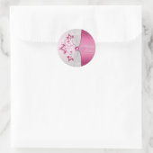 Sticker rond argent et rose de 1,5 po (Sac)