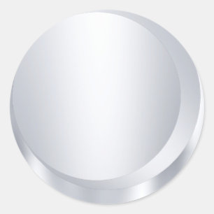 Sticker Rond Argent métallique Look Blank Modèle moderne