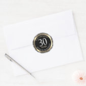 Sticker Rond Argent, Or et Noir - Anniversaire - 00 ans (Enveloppe)
