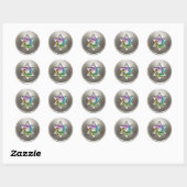 Sticker Rond Argent Rainbow Star de David Enveloppe Seal (Feuille)