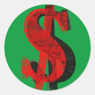 Sticker Rond Argent rouge