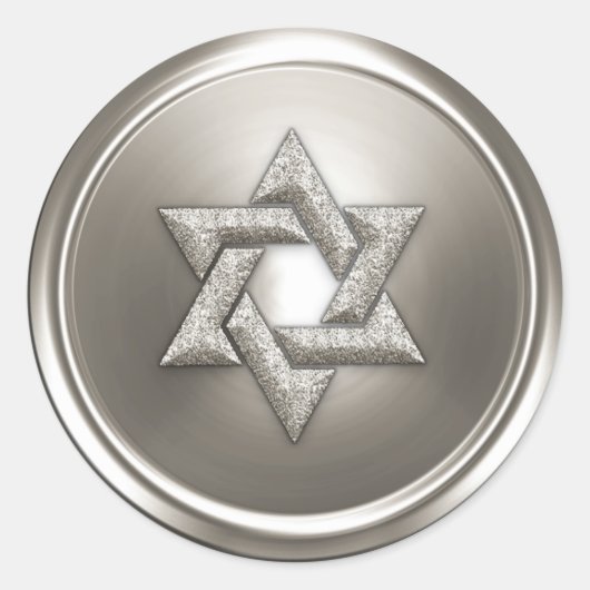 Sticker Rond Argent Star of David Enveloppe Seal (Devant)