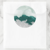 Sticker Rond Argent vert déchiré (Sac)