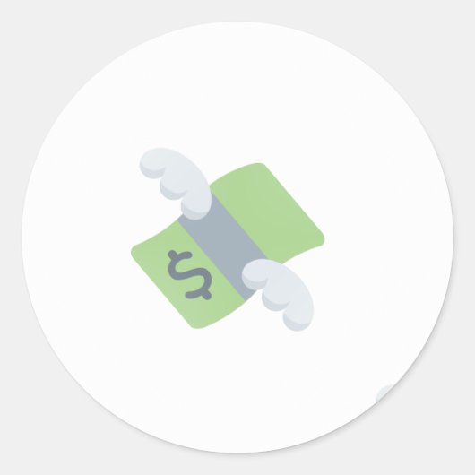 Sticker Rond argent volant émoji (Devant)