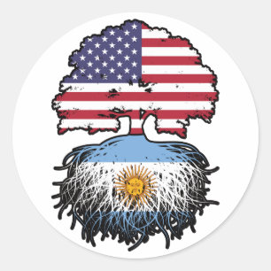 Sticker Rond Argentine Argentine Amérique États-Unis Drapeau de