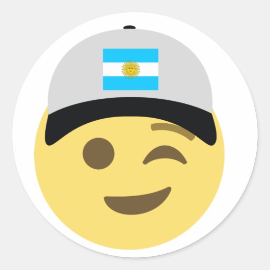 Sticker Rond Argentine Casquette de baseball Emoji (Devant)