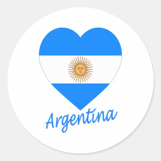 Sticker Rond Argentine - Coeur du drapeau (Devant)