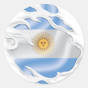 Sticker Rond Argentine déchiré le drapeau