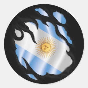 Sticker Rond Argentine déchiré le drapeau