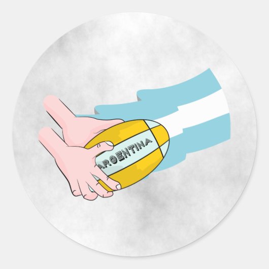 Sticker Rond Argentine : Drapeau Des Supporters De L'Équipe De  (Devant)