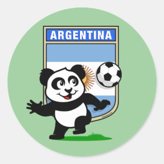 Sticker Rond Argentine Panda de football