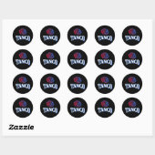 Sticker Rond Argentine Tango bleu et rose rouge (Feuille)