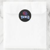 Sticker Rond Argentine Tango bleu et rose rouge (Sac)