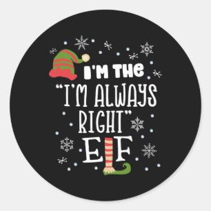 Sticker Rond Argue Elf Correspondant Famille Groupe Noël T Noël