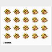 Sticker Rond Arguments floraux d'automne (Feuille)