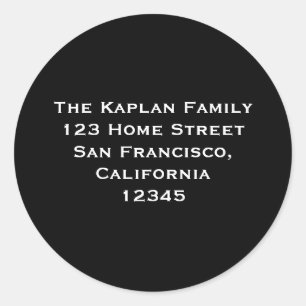Sticker Rond Ari Yonatan 1,5" Retour Adresse Enveloppe Sceau