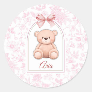 Sticker Rond Aria Conception personnalisée d'ours en peluche