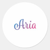 Sticker Rond Aria Stylish Cursive (Devant)
