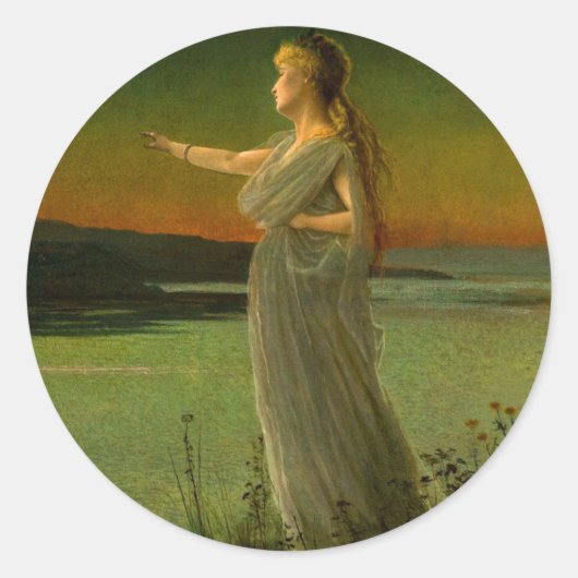 Sticker Rond Ariane à Naxos John Atkinson Grimshaw (Devant)
