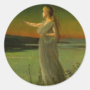 Sticker Rond Ariane à Naxos John Atkinson Grimshaw