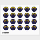 STICKER ROND ARIE JEWEL D'ANNIVERSAIRE ZODIAC (Feuille)