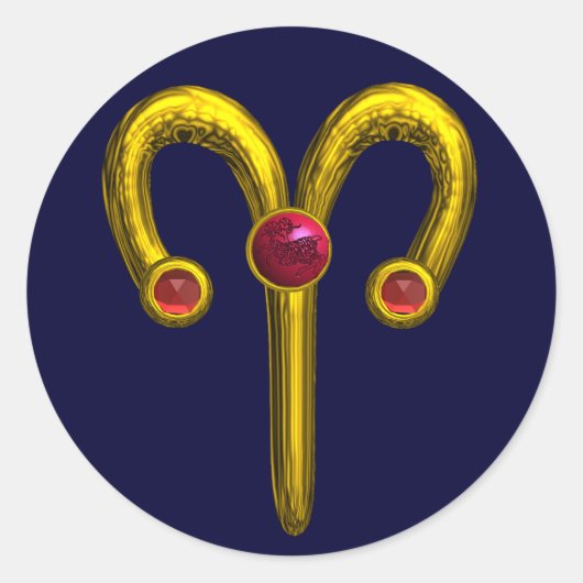 STICKER ROND ARIE JEWEL D'ANNIVERSAIRE ZODIAC (Devant)