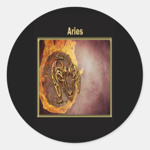 Sticker Rond Aries Zodiac
