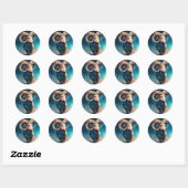 Sticker Rond Aries Zodiac Graphic (Feuille)