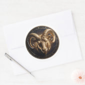 Sticker Rond Aries Zodiac Ram (Enveloppe)