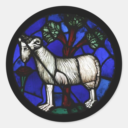 Sticker Rond Aries Zodiac Vitrail Notre-Dame de Paris RS (Devant)