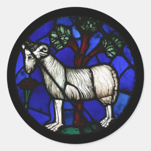 Sticker Rond Aries Zodiac Vitrail Notre-Dame de Paris RS