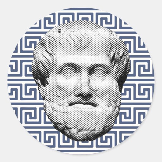 Sticker Rond Aristote philosophe grec (Devant)